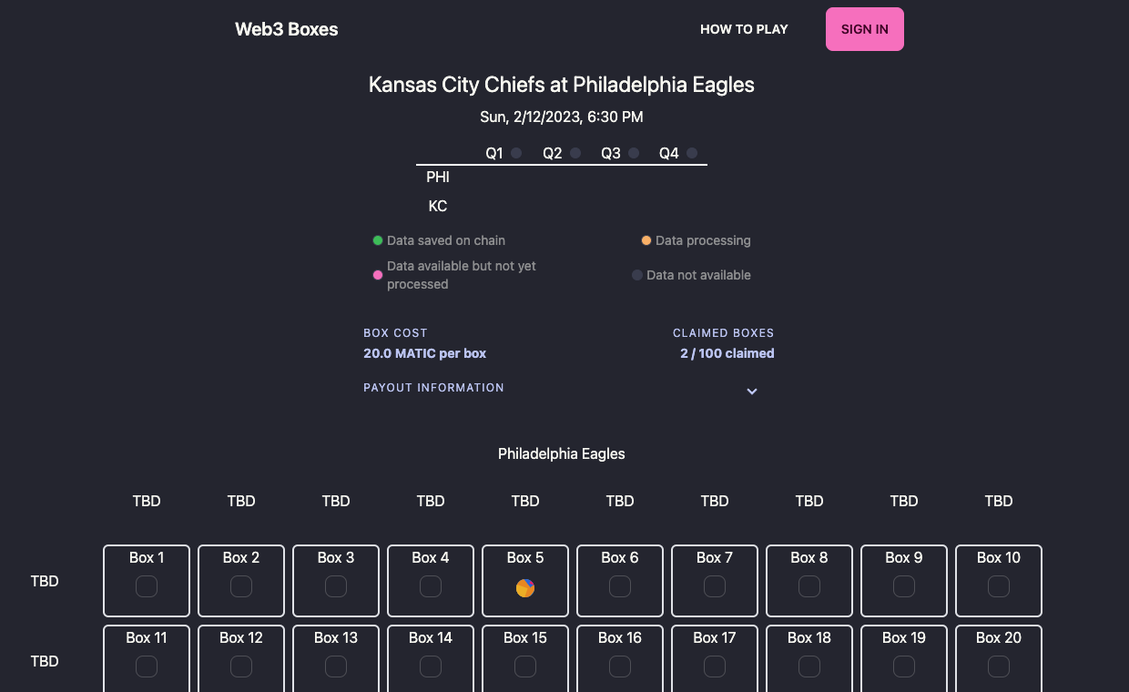 Media Kotak Web3 - Mainkan kotak Super Bowl On-Chain dengan Polygon dan Chainlink! 1