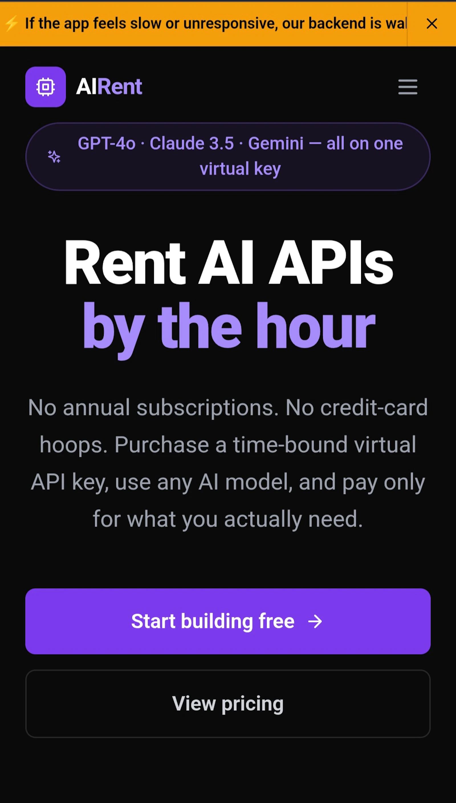 API on Rent screenshot 1