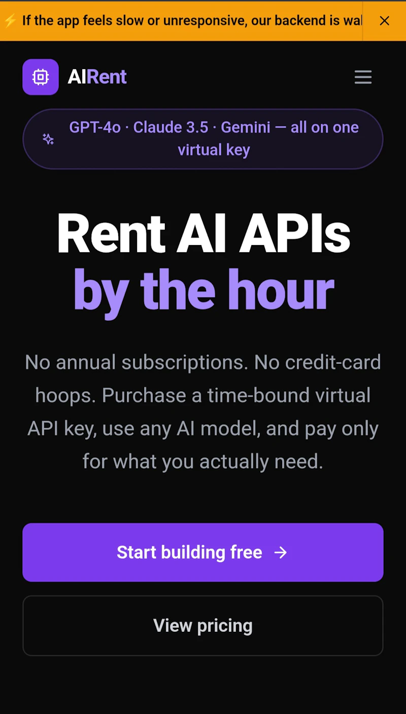API on Rent screenshot 1