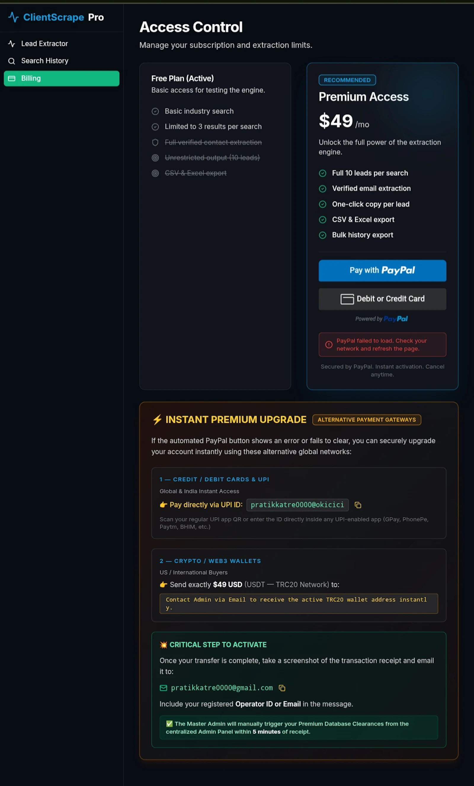 ClientScrape AI Pro screenshot 2