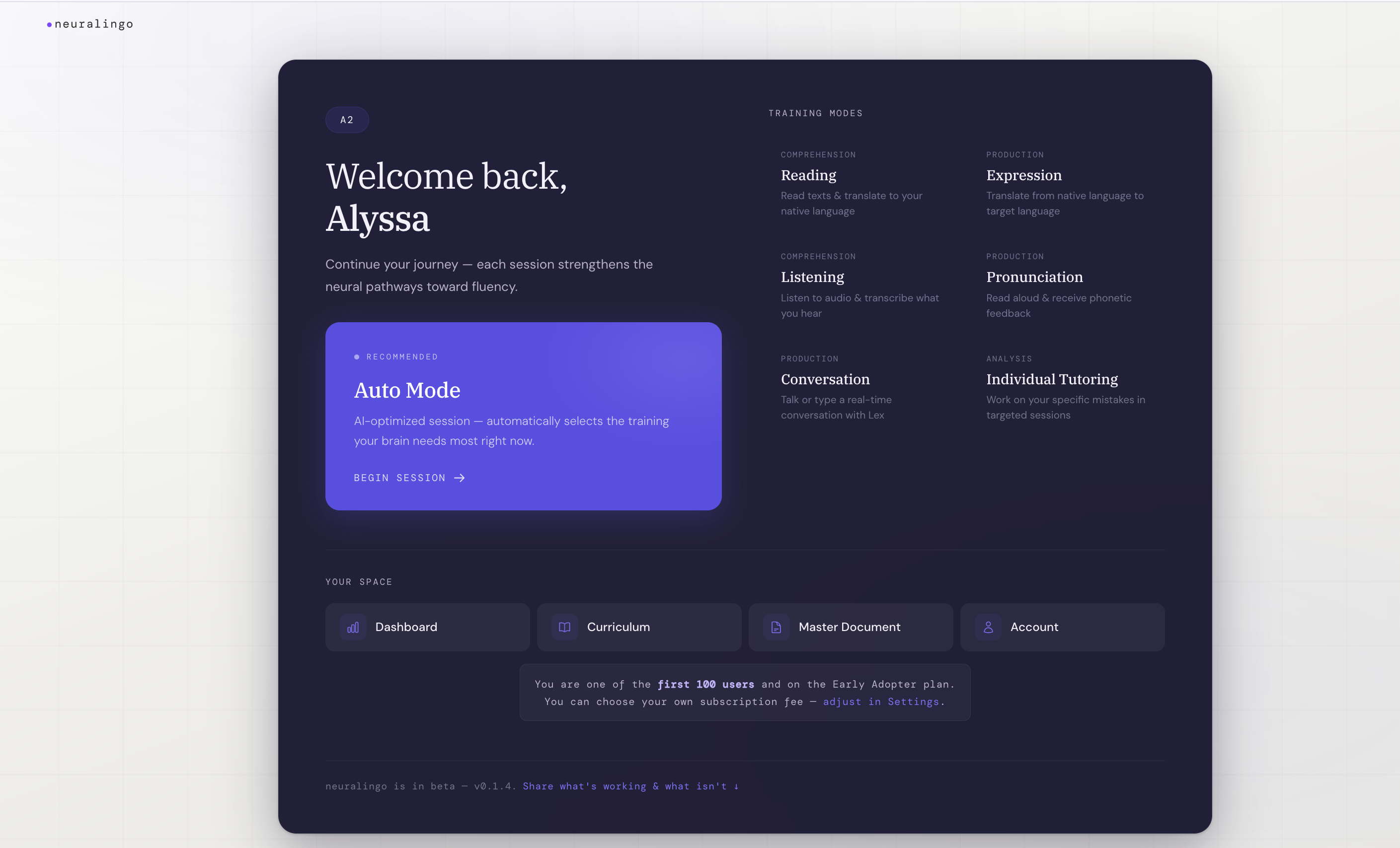 Neuralingo Language Learning screenshot
