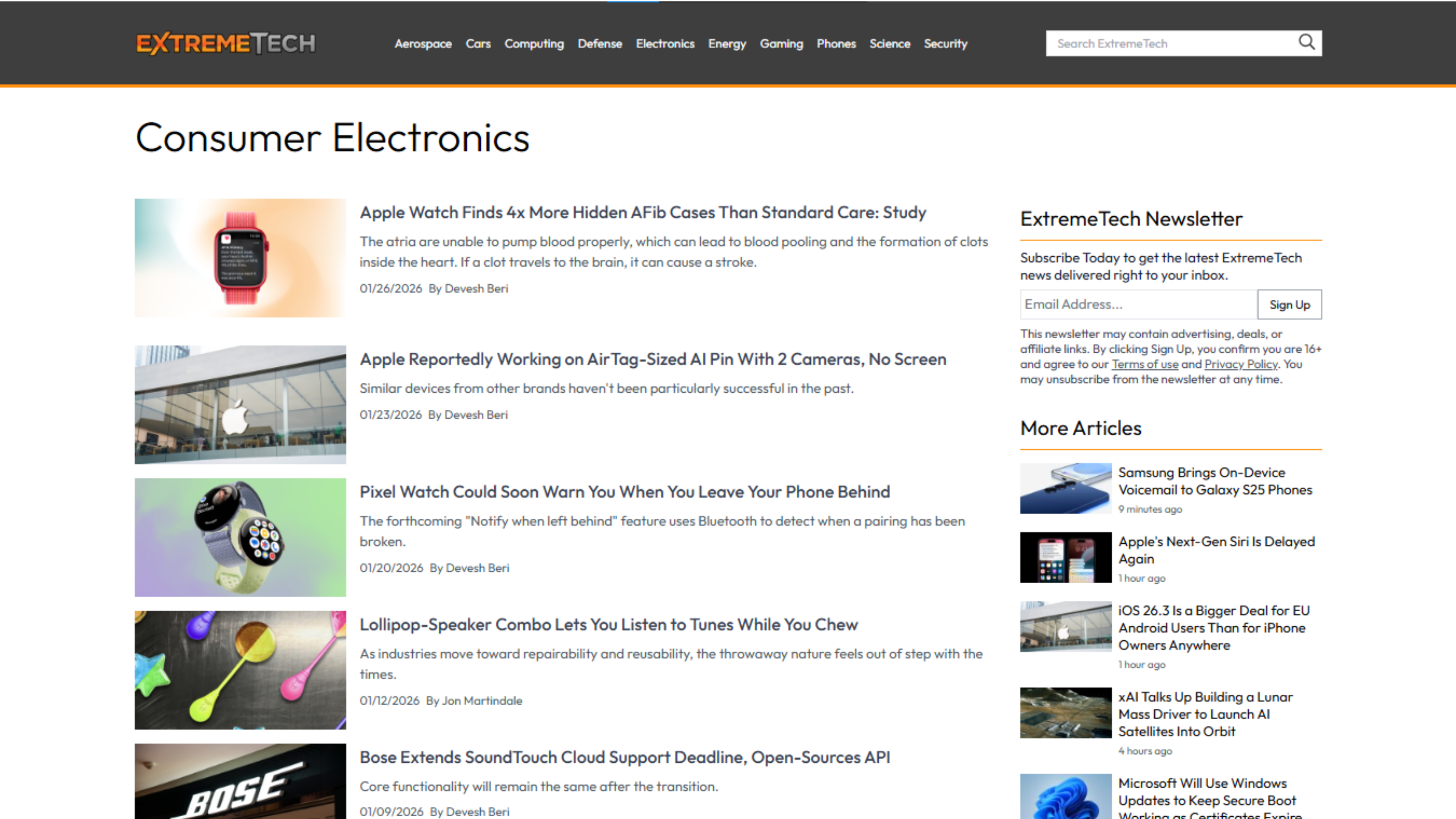 ExtremeTech - Screenshot 2 showing product features and functionality