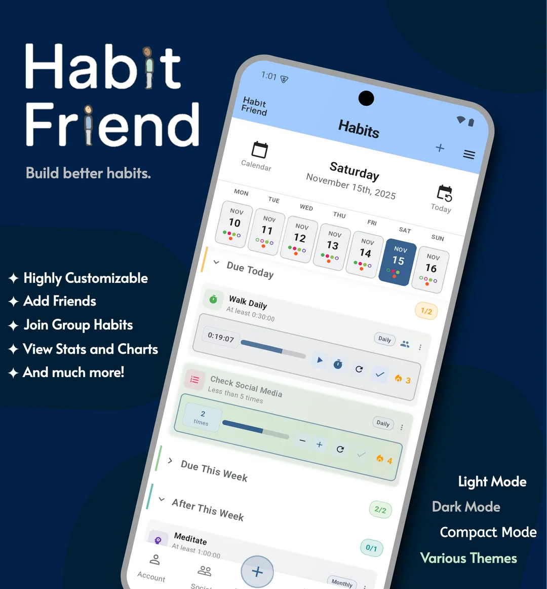 HabitFriend: Social Habit Tracker App gallery image