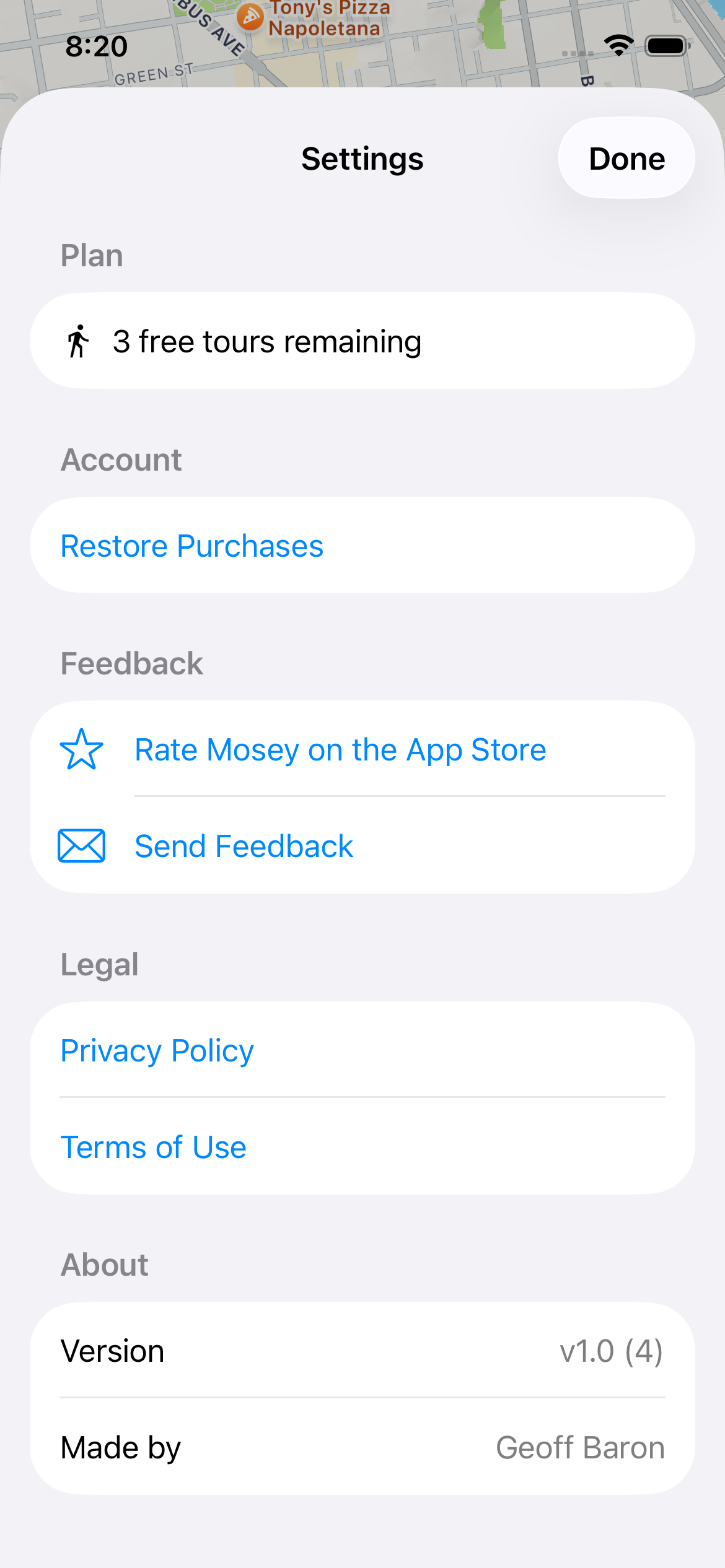 Mosey Tour Builder gallery image