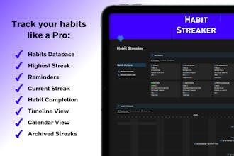 Visualisiere deine Erfolgsreise mit unserem praktischen Gewohnheitstracker - überprüfe einfach aktuelle und längste Erfolgsserien.