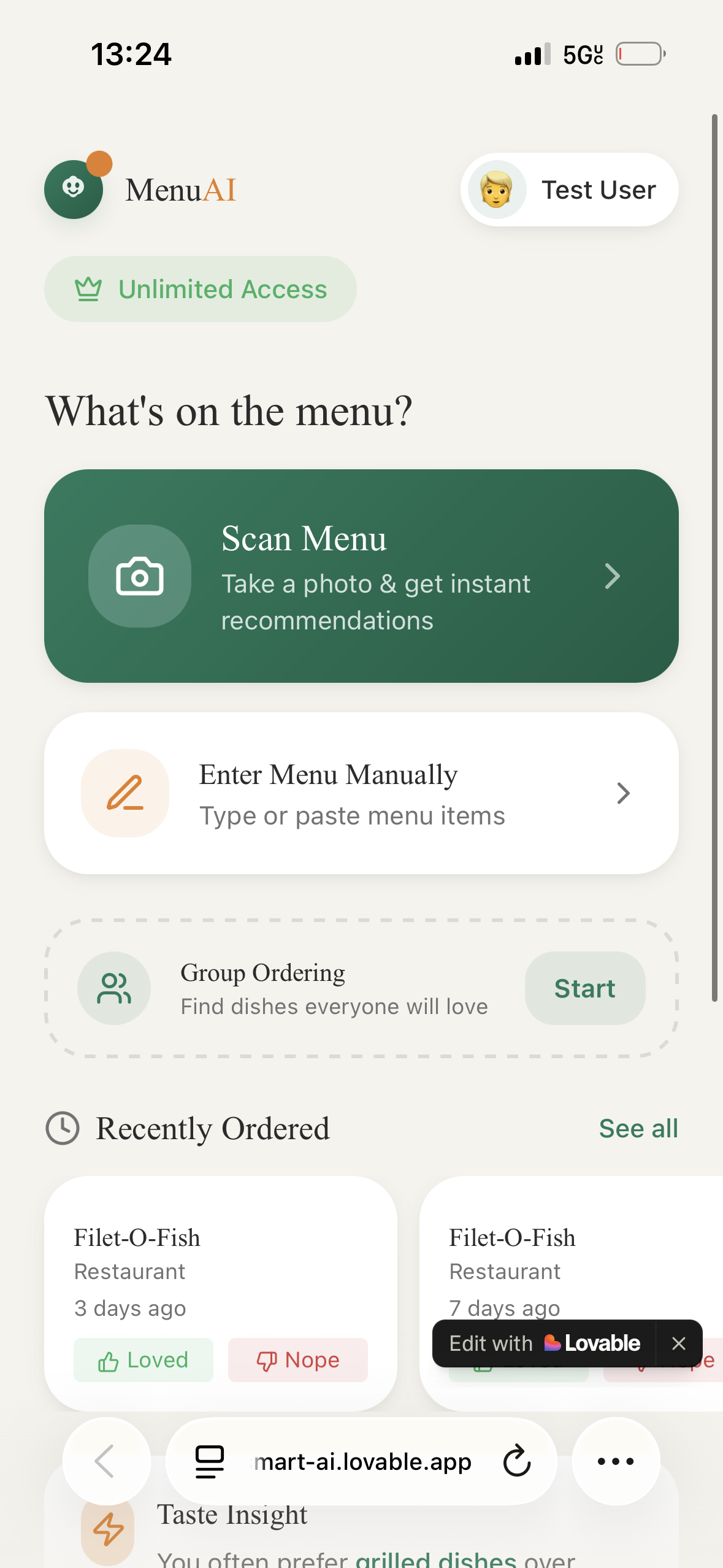 Menu AI - Screenshot 3 showing product features and functionality