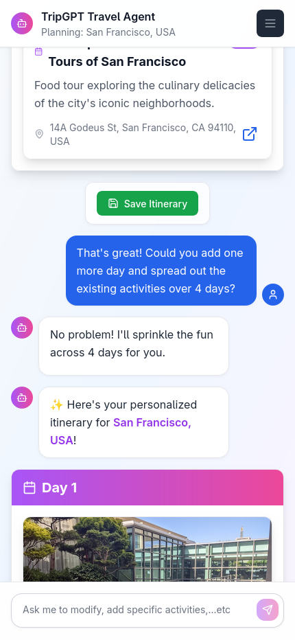 TripGPT - AI-powered Travel Planning Chat Agent Medien 5