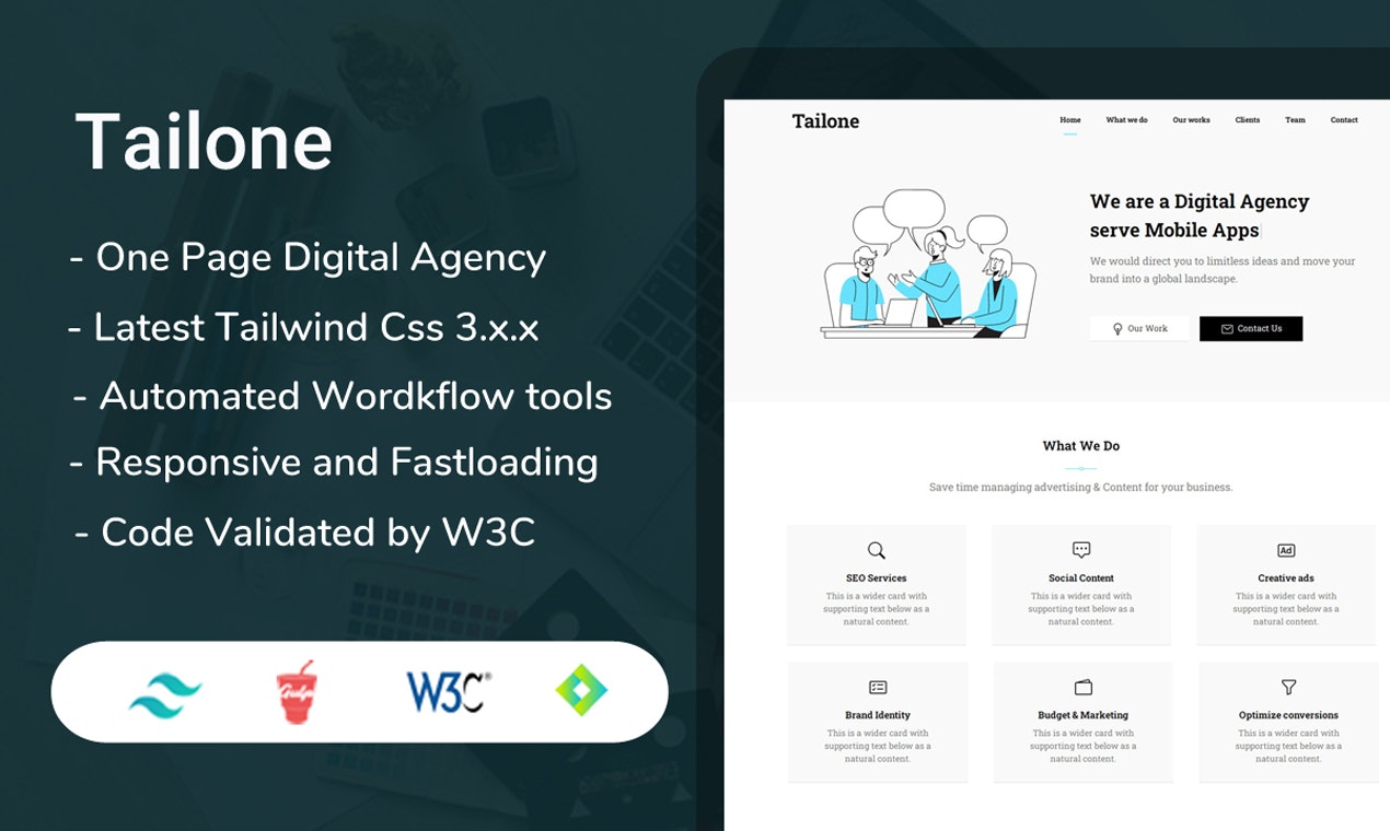 Tailone - Tailwind One Page Template gallery image