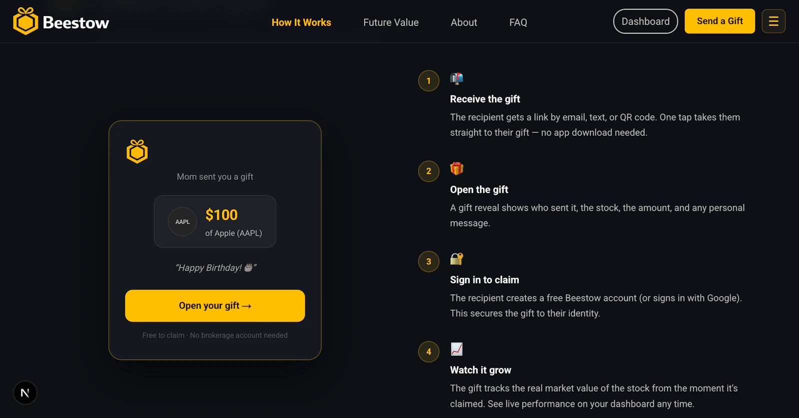 Beestow — Gift Stocks Instantly  screenshot 5