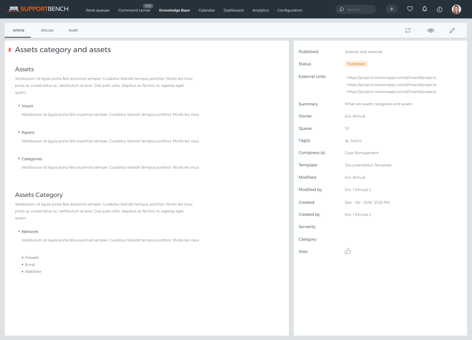 Supportbench gallery image