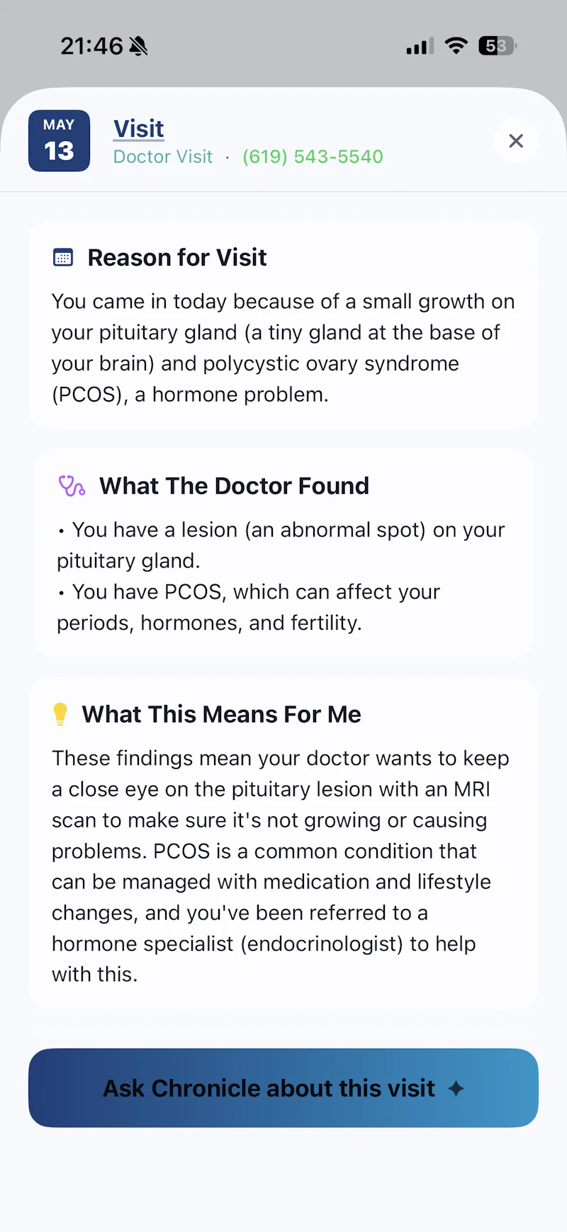 Chronicle Health screenshot 2