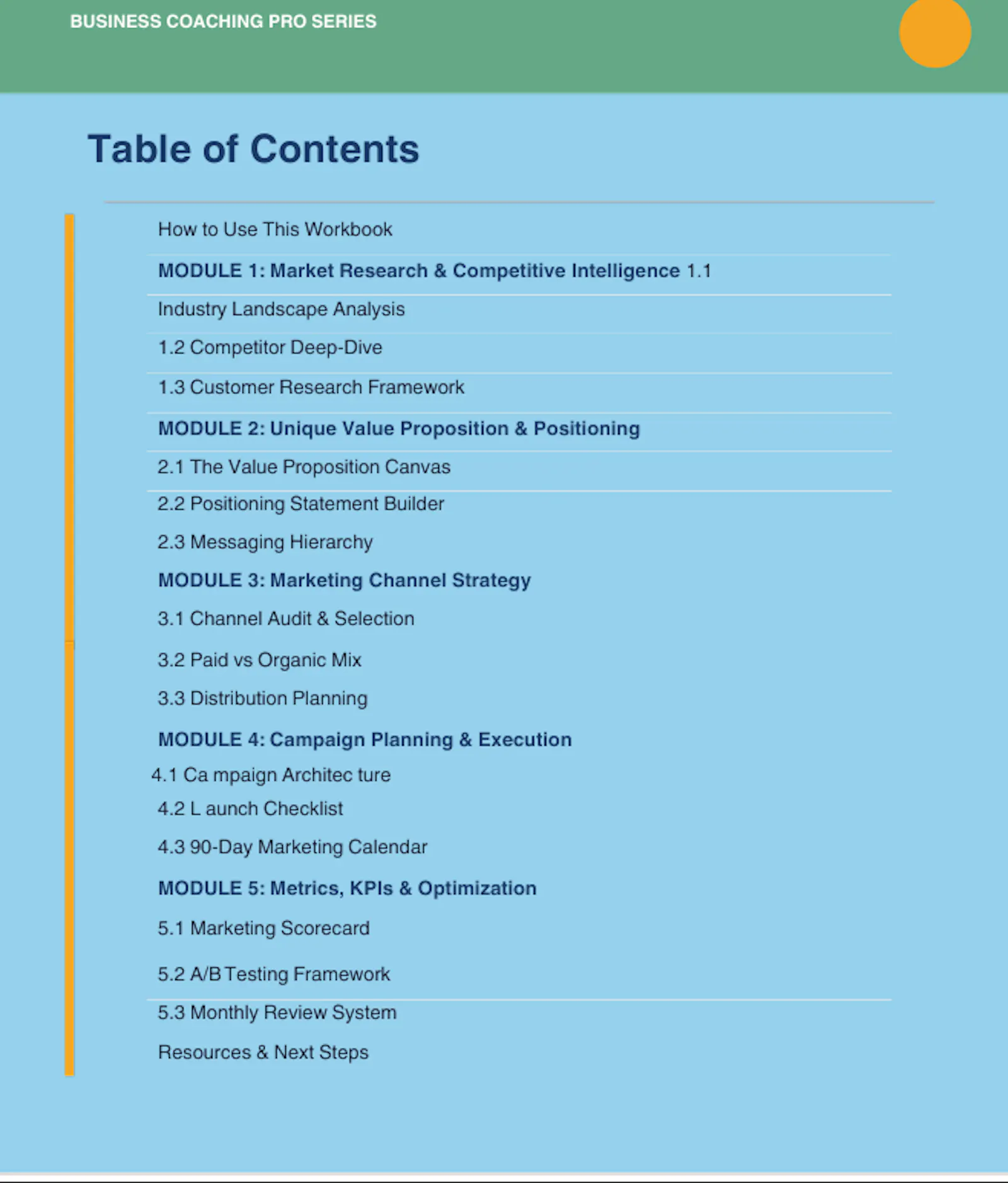 Marketing Strategy Workbook screenshot 2