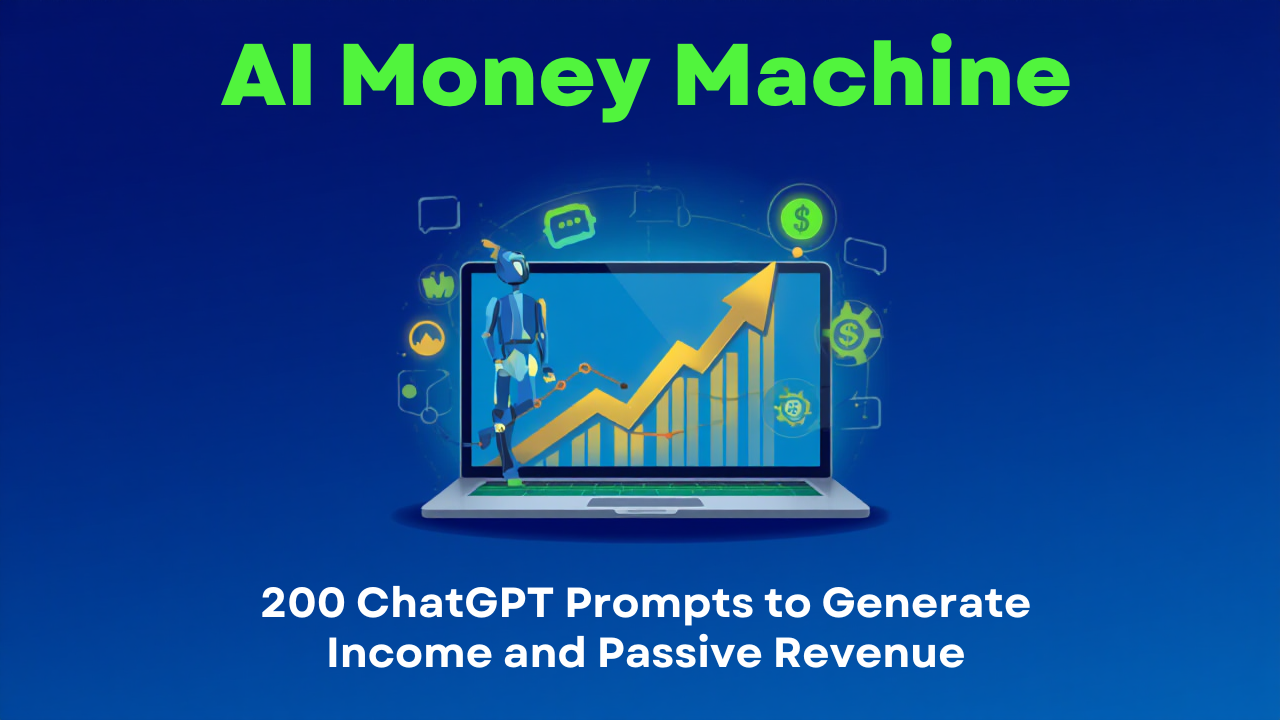 AI Money Machine: 200 ChatGPT Prompts - Product Hunt launch logo and brand identity