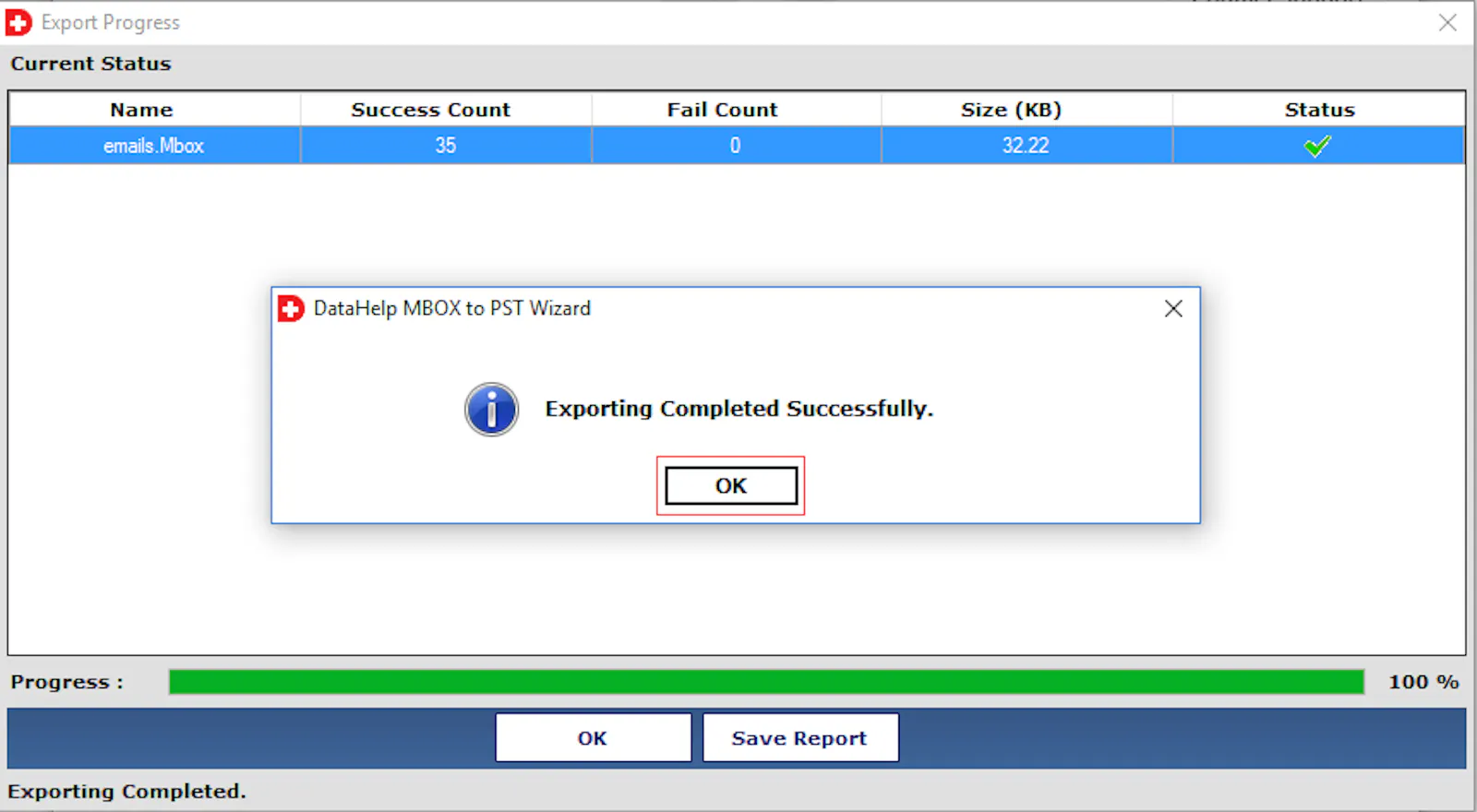 DataHelp MBOX to PST Converter Software screenshot 7