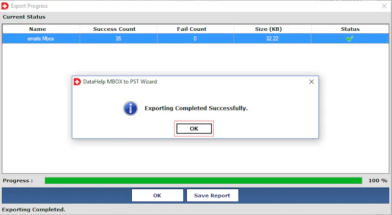 DataHelp MBOX to PST Converter Software screenshot 7