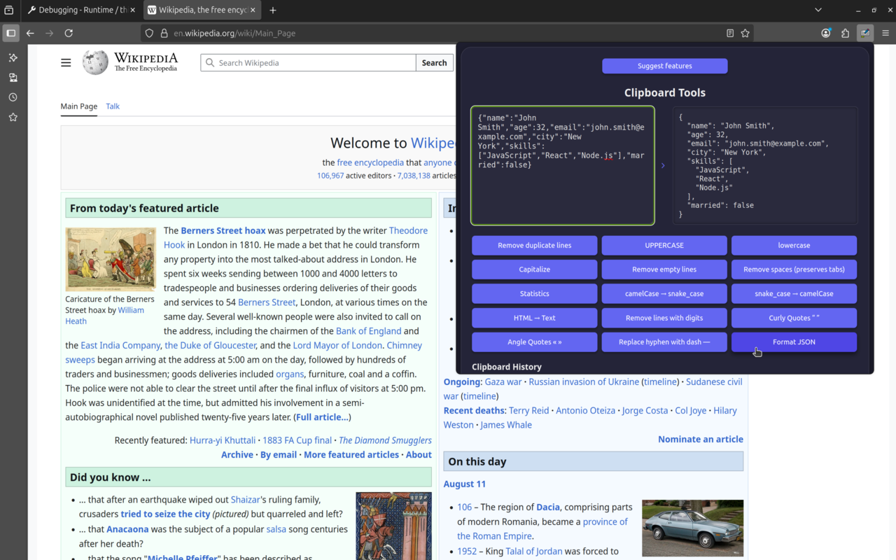 Strumenti degli appunti - Testo pulito e formato - Ottieni questa estensione per 🦊 Firefox media 4