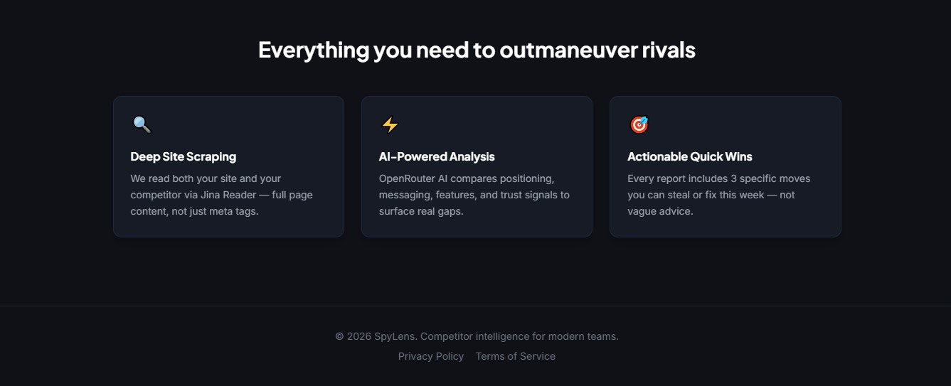 SpyLens — Competitor Intelligence gallery image
