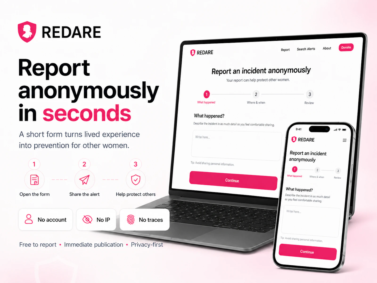 REDARE: Women Safety Alerts screenshot 2