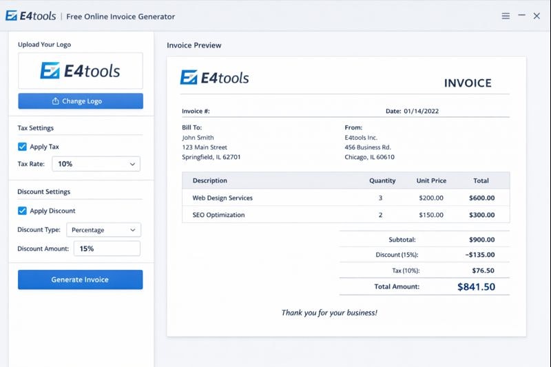 Free Online Invoice Generator gallery image