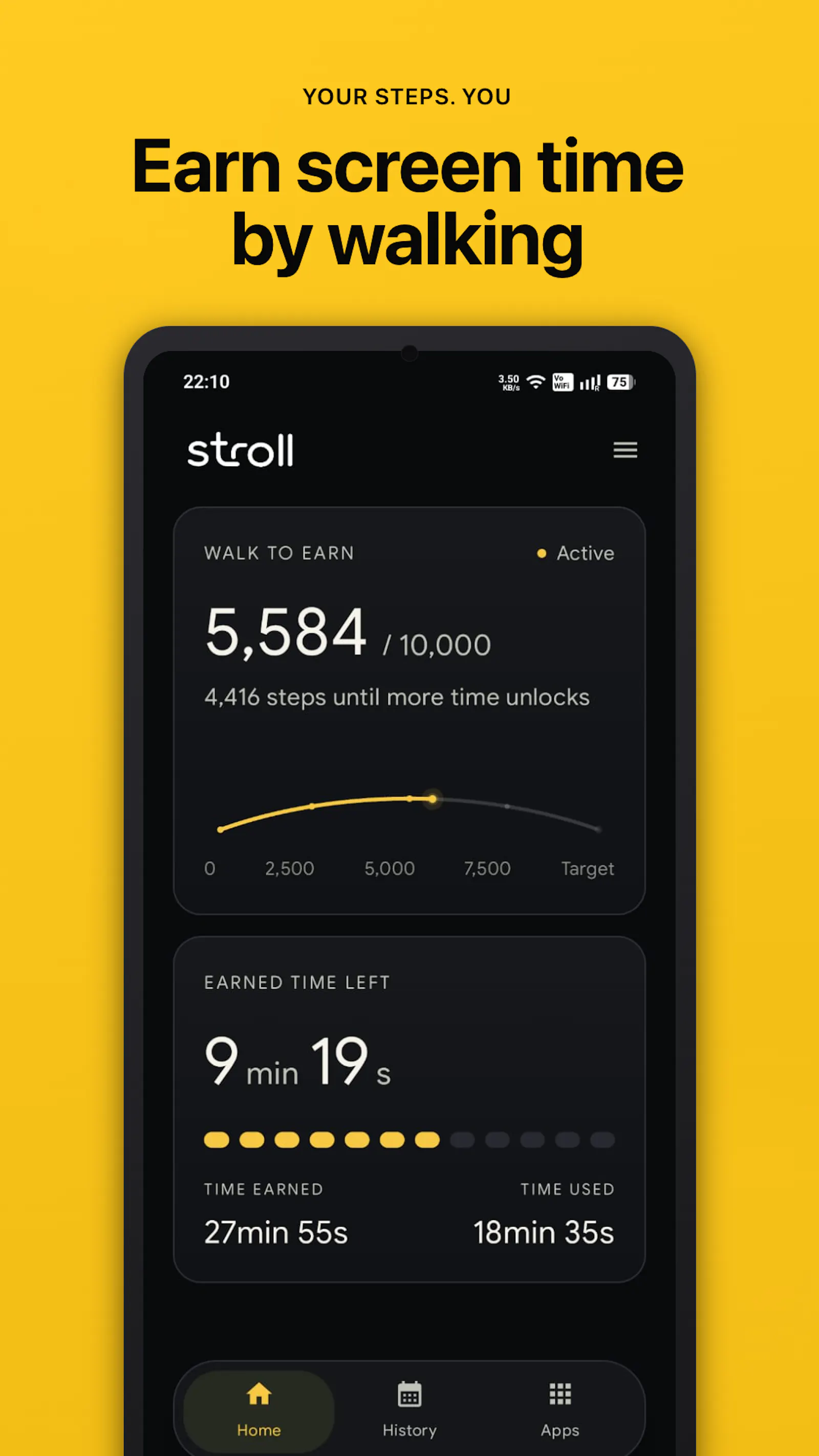 Stroll - Steps to screen time screenshot 2