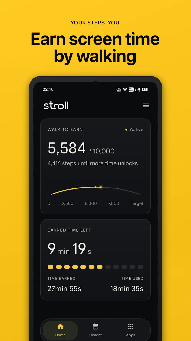 Stroll - Steps to screen time screenshot 2