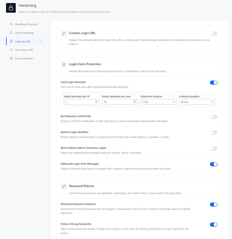SiteFort – Modern WordPress Security screenshot 2