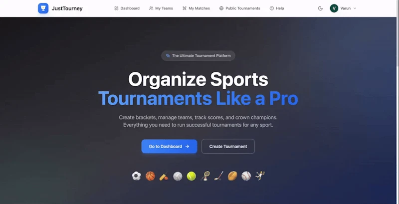 JustTourney screenshot 1 (video preview)