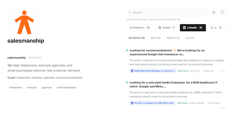 Salesmanship.io screenshot 2