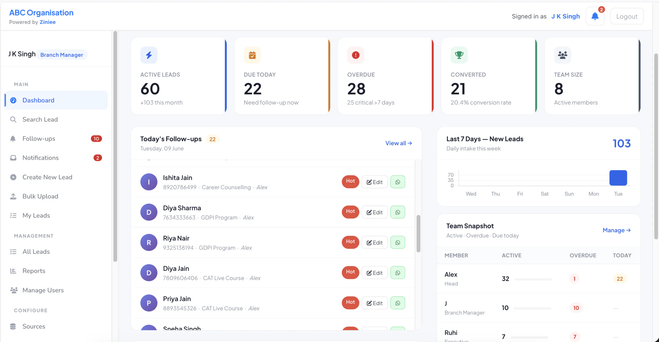 Ziniee CRM gallery image