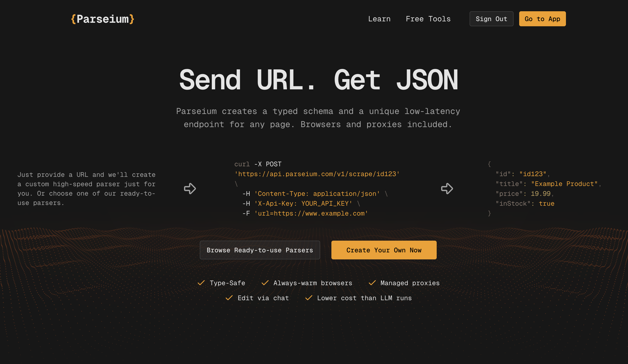 Parseium - Main product screenshot demonstrating key features and user interface