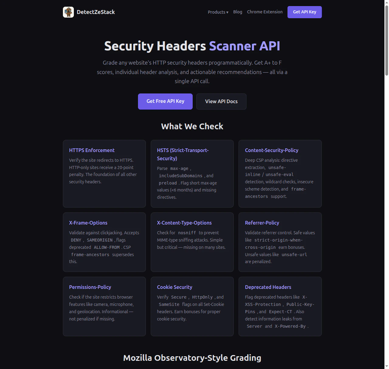 DetectZeStack — Website Intelligence API screenshot 3