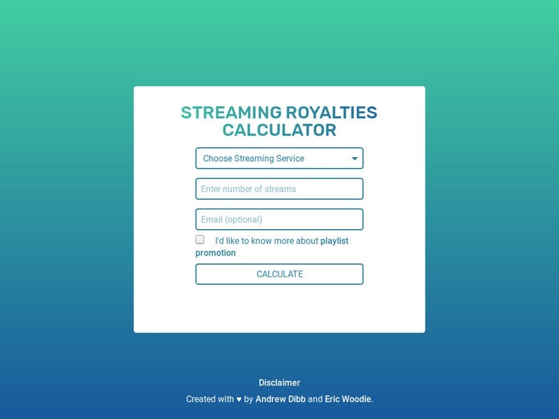 Streaming Royalties Calculator