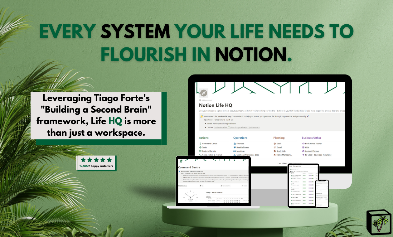 Notion Life HQ - Second Brain - Every system your life needs to flourish in Notion media 1