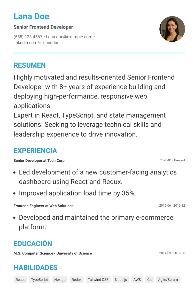 Professional PDF CV - Screenshot 3 showing product features and functionality