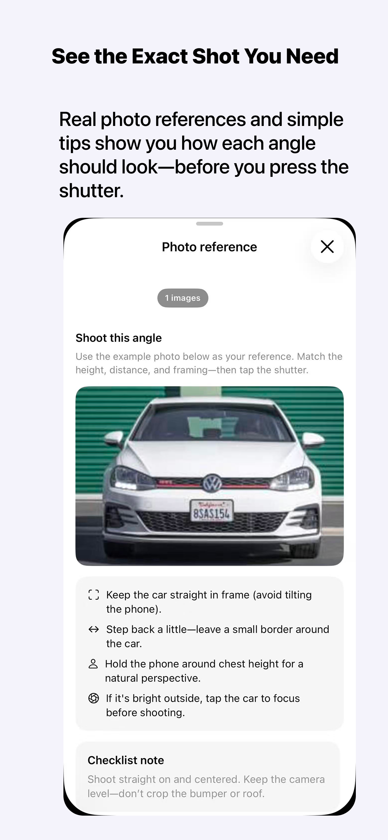 Car Photo Checklist - Screenshot 3 showing product features and functionality