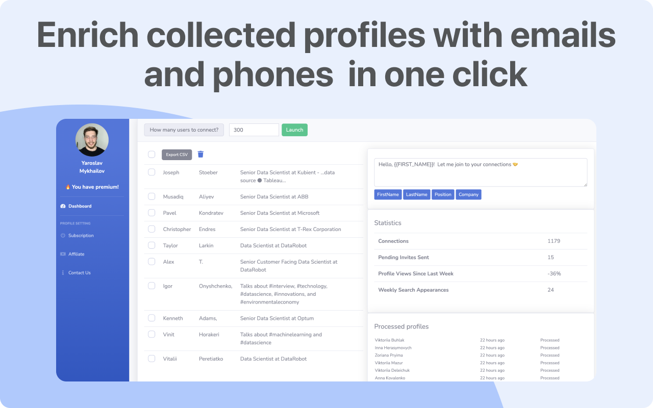 LinkedIn Automation Tool with AI - Screenshot 2 showing product features and functionality