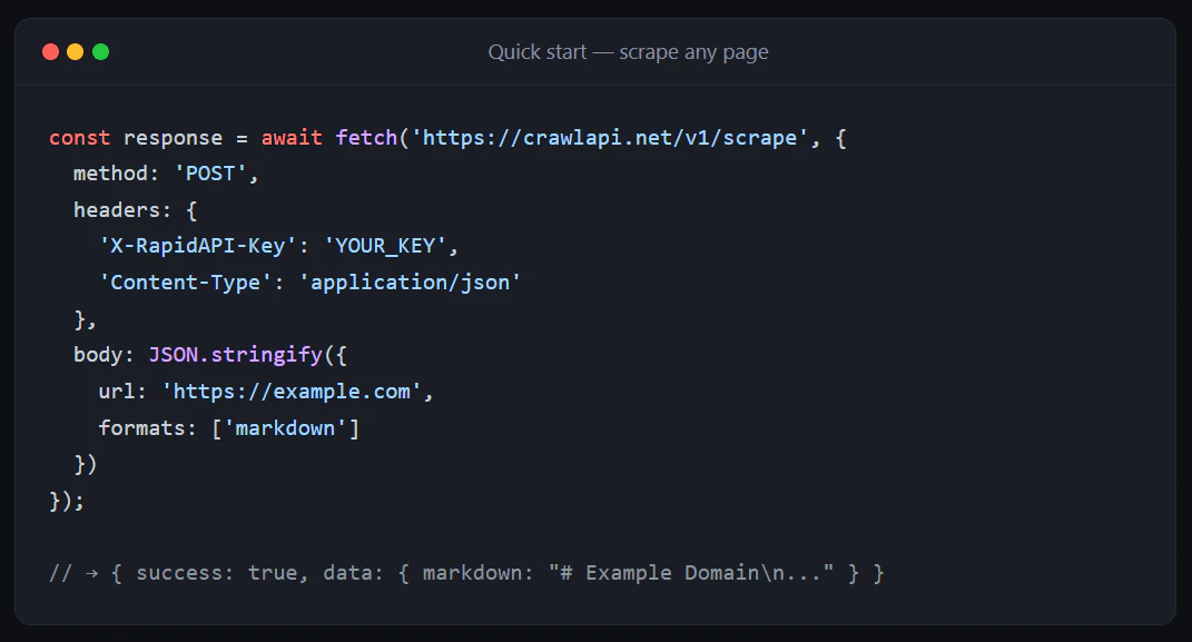 CrawlAPI screenshot 2