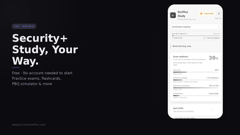 SecPlus Study — Free Security+ App screenshot 4