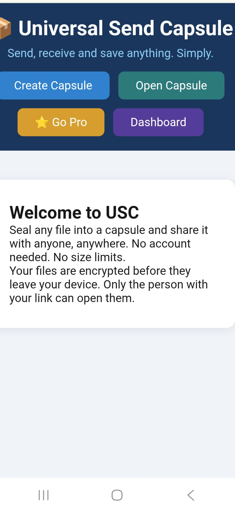 Universal Send Capsule