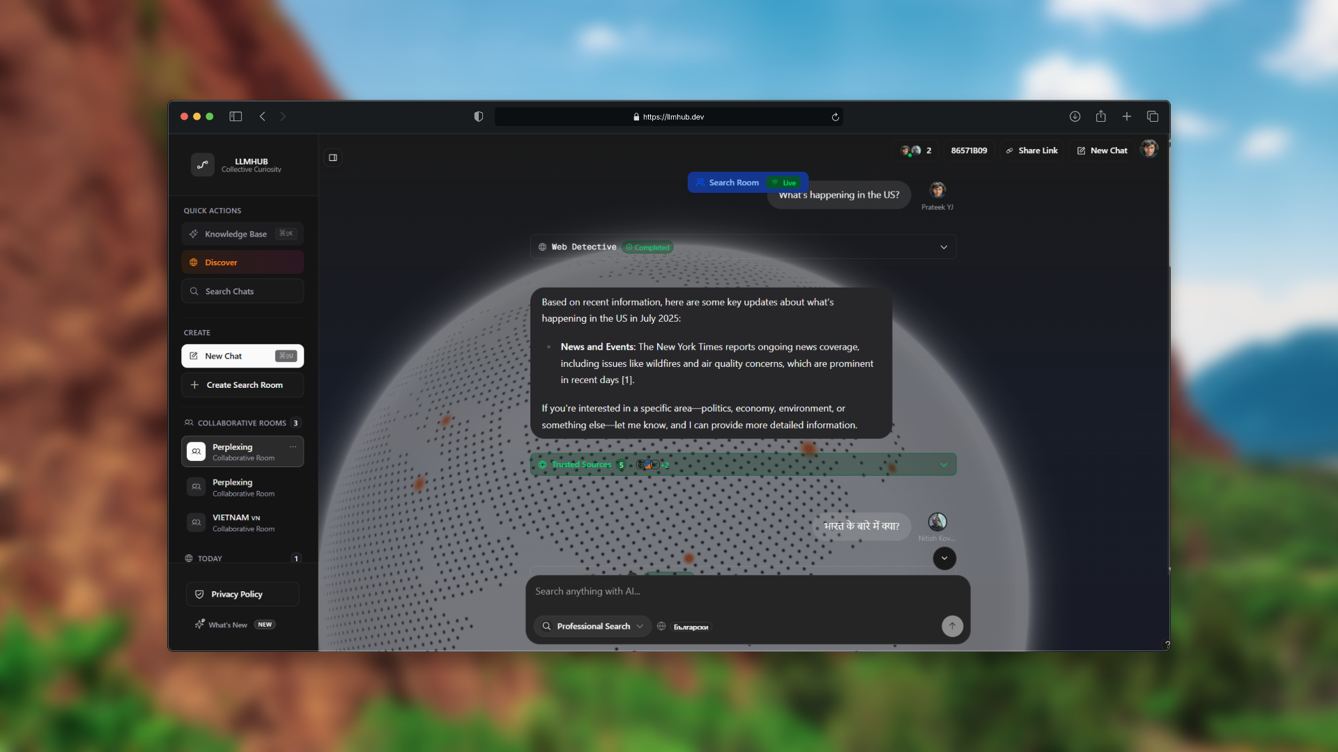 Llmhub - Совместный поиск в реальном времени с агентами искусственного интеллекта для команд медиа 4