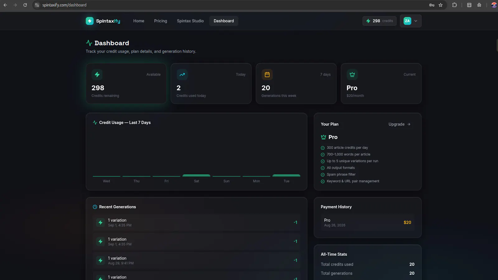 Spintaxify screenshot 2