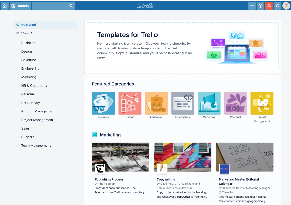 Trello Community Template Gallery