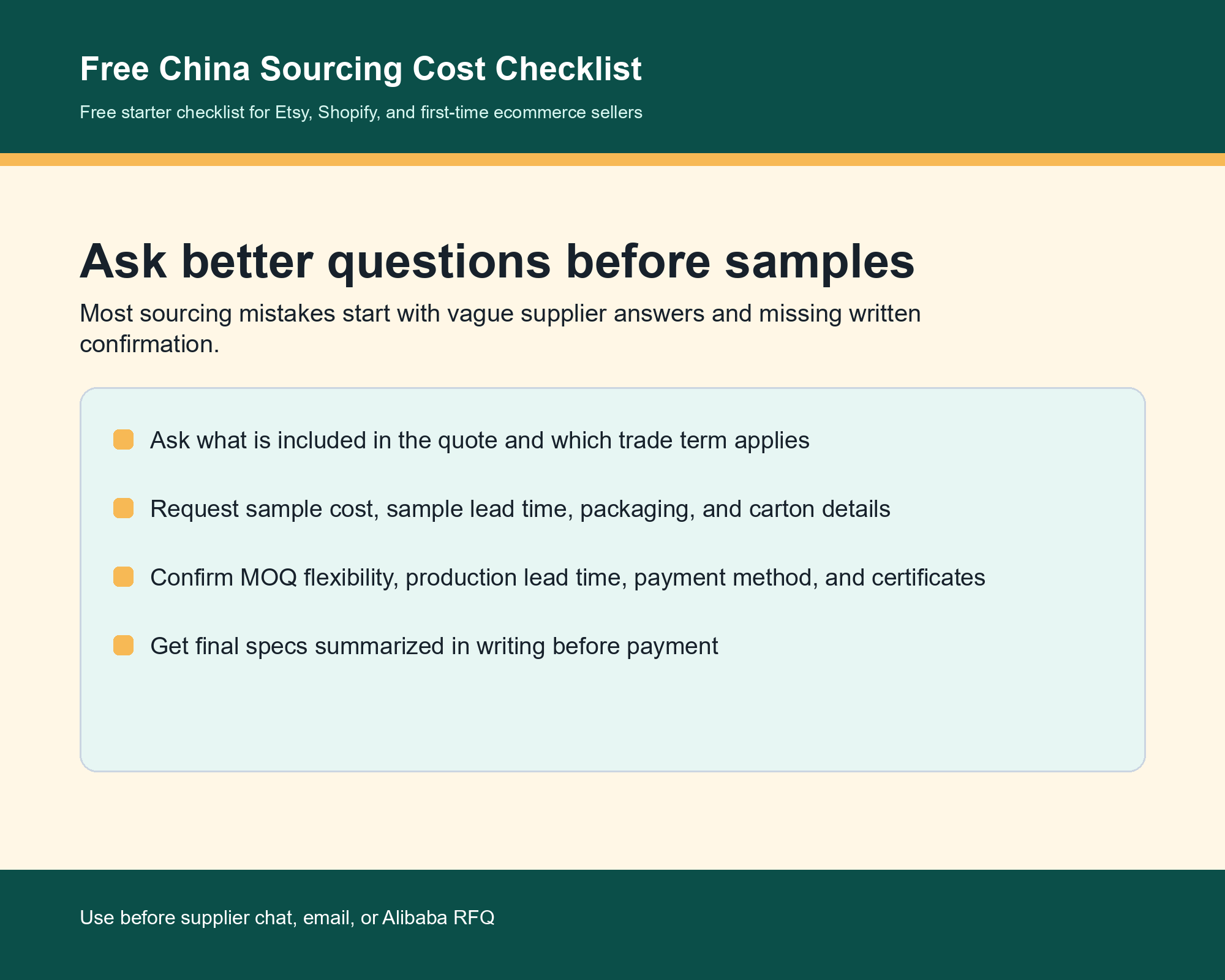 Free China Sourcing Checklist gallery image