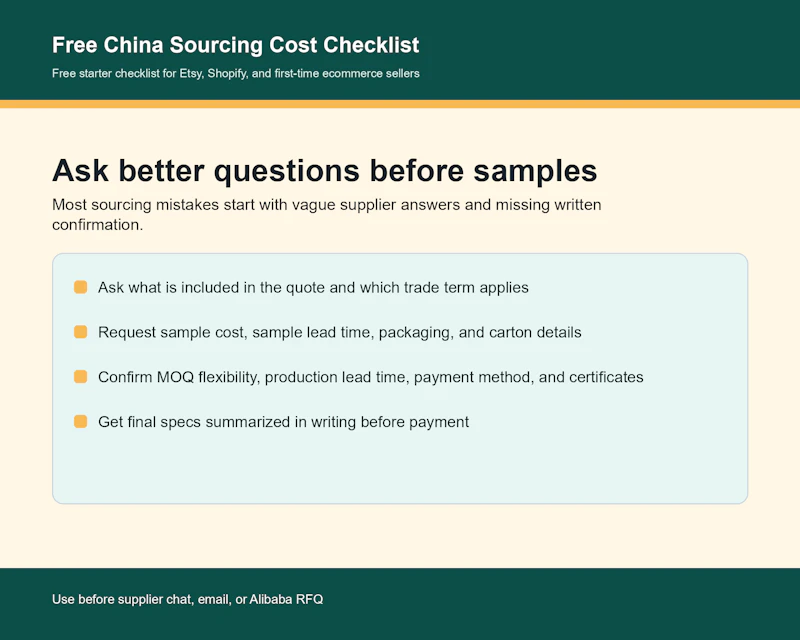 Free China Sourcing Checklist screenshot 3