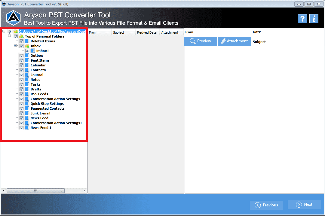 وسائط Outlook PST Converter - تحويل Outlook PST إلى MSG و Mbox و EML وتنسيقات الملفات الأخرى 4
