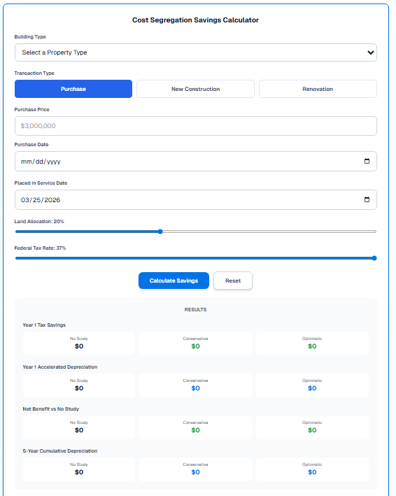 Cost Segregation Calculator gallery image