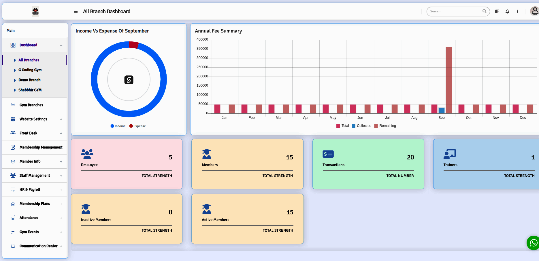 Gym management software