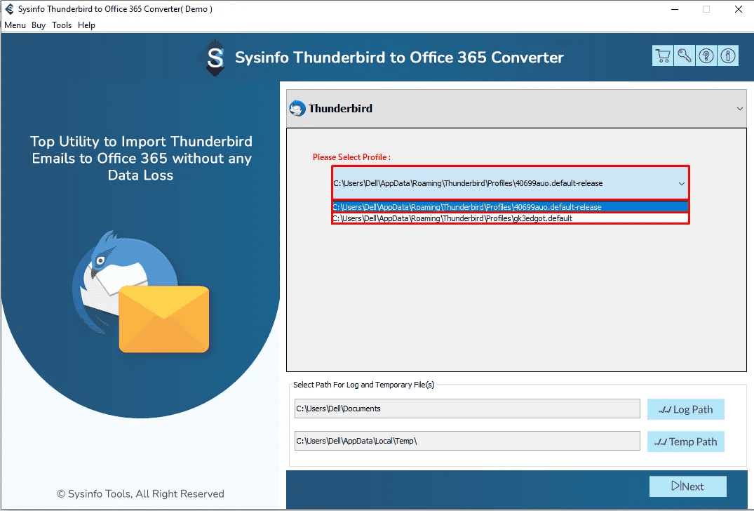 Thunderbird to Office 365 конвертер - Преобразовать почтовый ящик Thunderbird в Office 365 с вложениями медиа 1