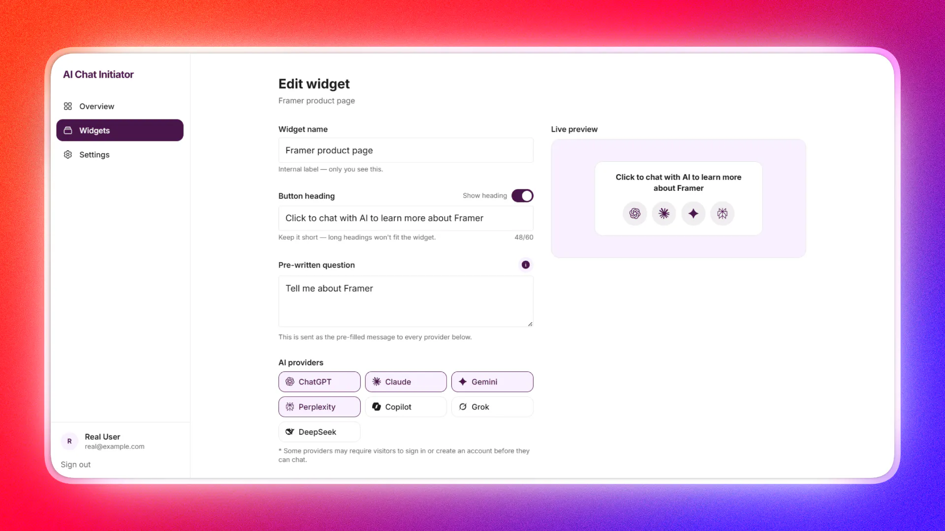 AI Chat Initiator gallery image