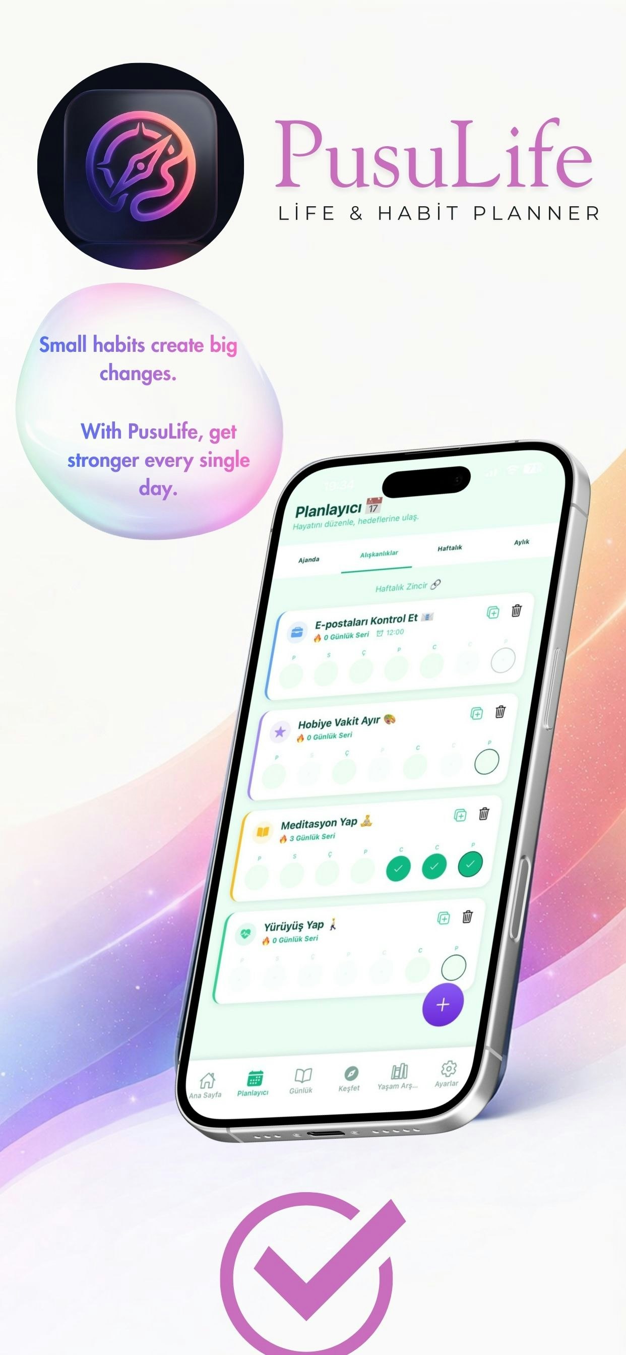 PusuLife – Smart Daily Planner - Screenshot 3 showing product features and functionality
